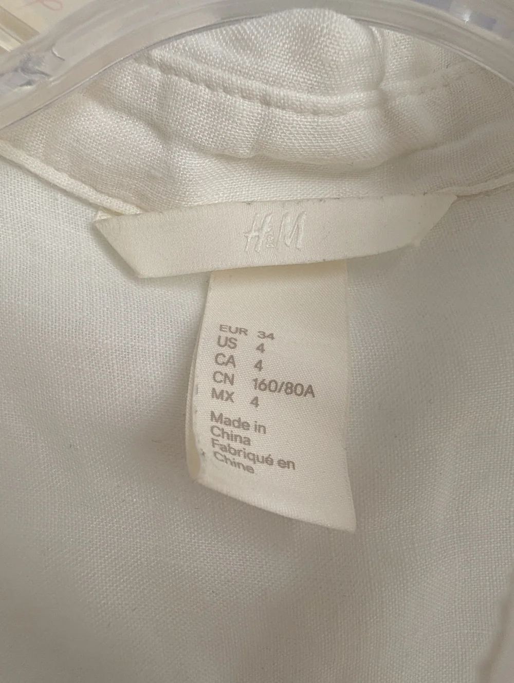White Linen Button Up - Size 4/Small - Picture 2 of 4